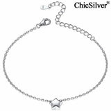 925 Silver Star Bracelet Dainty Chain Friendship Jewelry