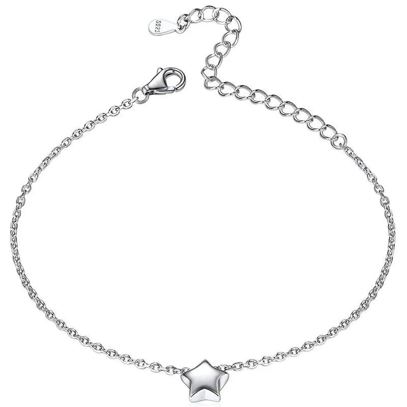 925 Silver Star Bracelet Dainty Chain Friendship Jewelry