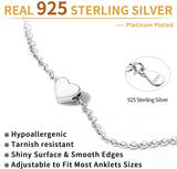Tiny Heart Love Charm Anklet 925 Sterling Silver Adjustable Foot Chain