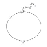 Tiny Heart Love Charm Anklet 925 Sterling Silver Adjustable Foot Chain