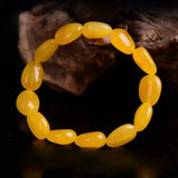 Chicken Butter Yellow Beeswax Bracelet Natural Honey Amber Rough Bracelet