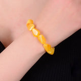 Chicken Butter Yellow Beeswax Bracelet Natural Honey Amber Rough Bracelet