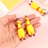 Chicken Keychain Screaming Squeeze Chain Rubber Small Kids Chain