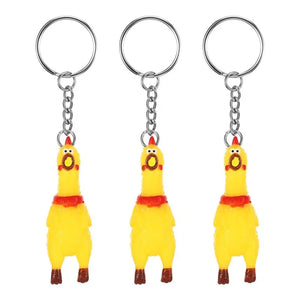 Chicken Keychain Screaming Squeeze Chain Rubber Small Kids Chain