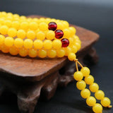 Chicken Oil Yellow Amber Circle Bracelet, 108 Pieces, Men & Women