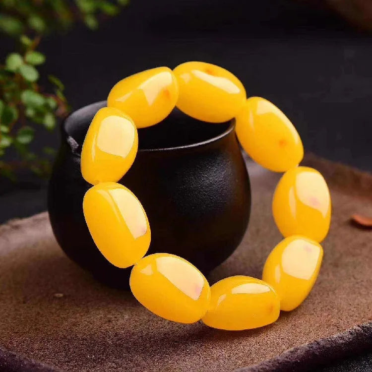 Yellow Fluorescent Floating Salt Water Bead Bracelet