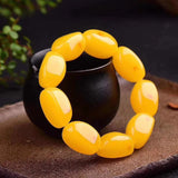 Yellow Fluorescent Floating Salt Water Bead Bracelet
