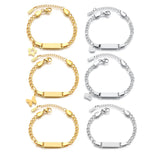 Child's Stainless Steel Engraveable ID Bracelet 5pc