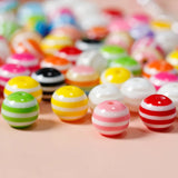 Striped Resin Watermelon Beads for DIY Beaded Necklace