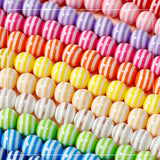 Striped Resin Watermelon Beads for DIY Beaded Necklace