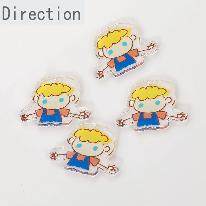 Childlike Transparent Graffiti Acrylic Sheet Pendant DIY Earring Material