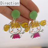 Childlike Transparent Graffiti Acrylic Sheet Pendant DIY Earring Material