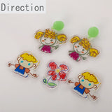 Childlike Transparent Graffiti Acrylic Sheet Pendant DIY Earring Material