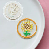 Hand-Painted Sunflower Girl Lollipop Pendant DIY Keychain