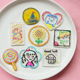 Hand-Painted Sunflower Girl Lollipop Pendant DIY Keychain