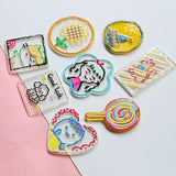 Hand-Painted Sunflower Girl Lollipop Pendant DIY Keychain