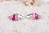 Kids 925 Silver Pink Enamel Ice Cream Stud Earring Girls Party Jewelry