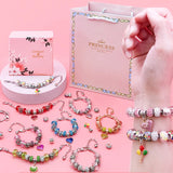 Kids DIY Charm Bracelet Crystal Beaded Jewelry Set