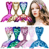 Kids Mermaid Tail Hair Clip Baby Cute Bangs Clip Cartoon Sequins Duckbill Clip