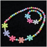 Kids Candy Bead Flower Princess Necklace