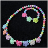 Kids Candy Bead Flower Princess Necklace