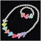 Kids Candy Bead Flower Princess Necklace