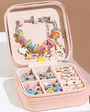 Kids DIY Jewelry Set Bead Bracelet Necklace Making Kit with Storage Box