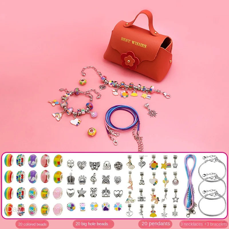 Kids DIY Beaded Jewelry Bracelet Set - Snake Bone Crystal Bracelet Kit