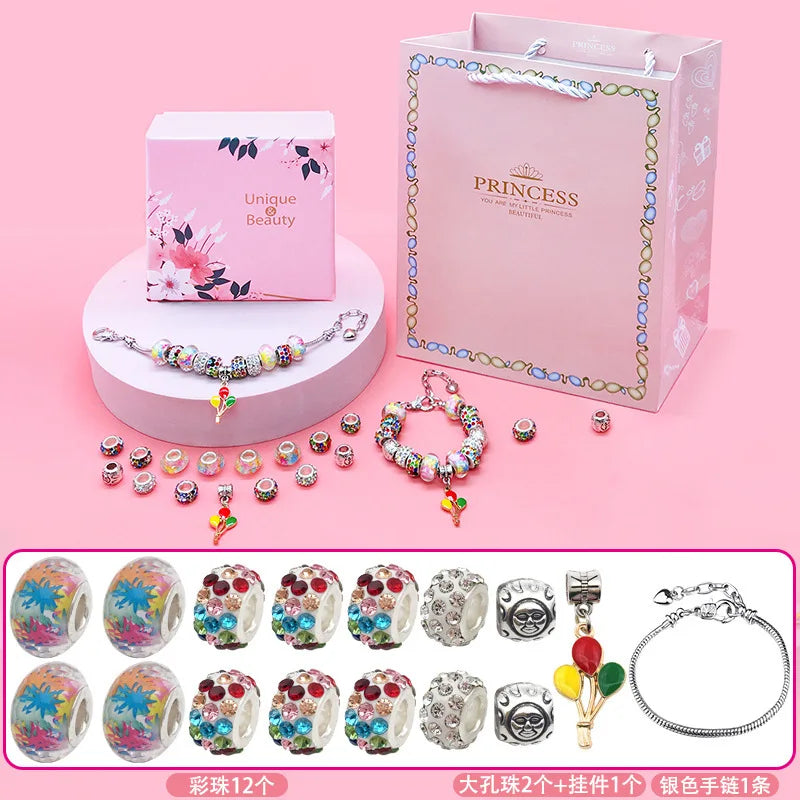 DIY Bracelet Making Kit for Kids with Beads Charms Box Gift