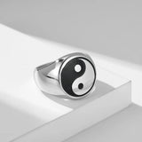 Ethnic Style Tai Chi Signet Rings for Women Men Jewelry