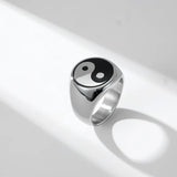 Ethnic Style Tai Chi Signet Rings for Women Men Jewelry