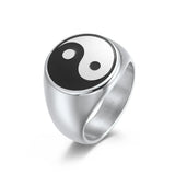 Ethnic Style Tai Chi Signet Rings for Women Men Jewelry