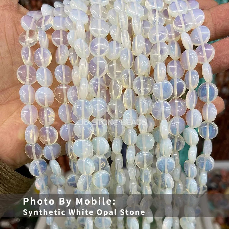 Agate Aventurine Round Flat Pie Shape Beads 10mm Hand-Made Ornament