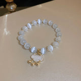 Jade Opal Crystal Bracelet Chinese Jade Stone Snake Chain Women's Wrist Strap
