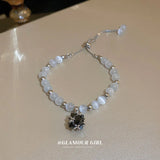 Jade Opal Crystal Bracelet Chinese Jade Stone Snake Chain Women's Wrist Strap