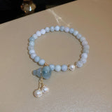 Jade Opal Crystal Bracelet Chinese Jade Stone Snake Chain Women's Wrist Strap