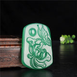 Natural Agate Hand-carved Peace Flower Butterfly Jade Pendant Jewelry