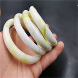 Hand-carved Round Bar Lantian Jade Bracelet
