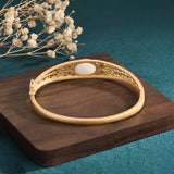 Vintage Gold-Plated Bracelet with Hetian Jade for Women