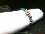 Tibet Agate DZI Bracelet with Garnet Pendant