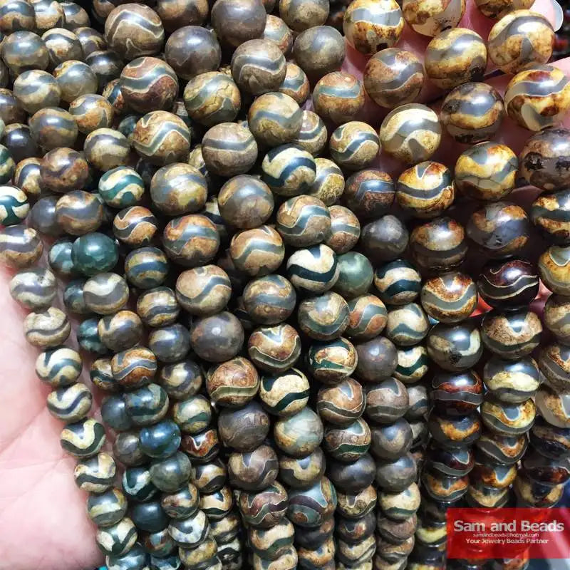 Tibetan Dzi Eyes Beads 8/10/12MM Round Loose Beads