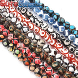 Tibetan Dzi Eyes Green Agat Stone 8MM Loose Beads for DIY Bracelet
