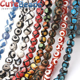 Tibetan Dzi Eyes Green Agat Stone 8MM Loose Beads for DIY Bracelet