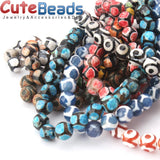 Tibetan Dzi Eyes Green Agat Stone 8MM Loose Beads for DIY Bracelet