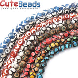 Tibetan Dzi Eyes Green Agat Stone 8MM Loose Beads for DIY Bracelet