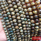 Tibetan Dzi Eyes Green Agate Stone 8/10/12MM Round Loose Beads DIY CTB04