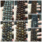 Tibetan Dzi Eyes beads Natural Green agat Stone Buddhism Round Loose bead 10MM