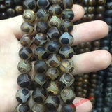 Tibetan Dzi Eyes beads Natural Green agat Stone Buddhism Round Loose bead 10MM