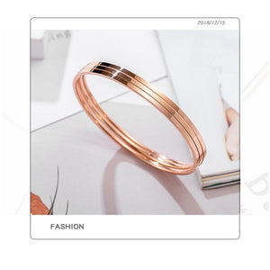 Thin 3 Ring Titanium Steel Bracelet for Women