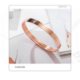 Thin 3 Ring Titanium Steel Bracelet for Women